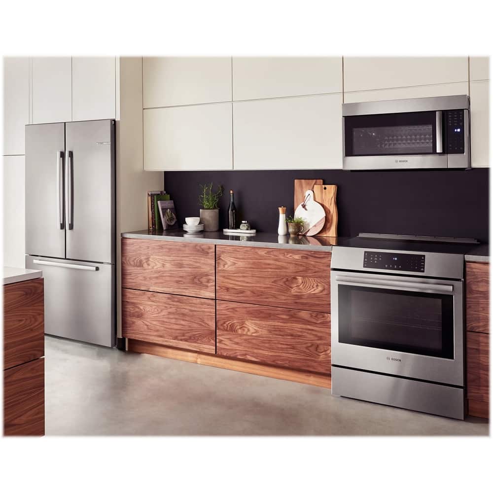Alt View 1. Bosch - 800 Series 4.6 Cu. Ft. Slide-In Electric Convection Range with Self-Cleaning - Stainless steel.