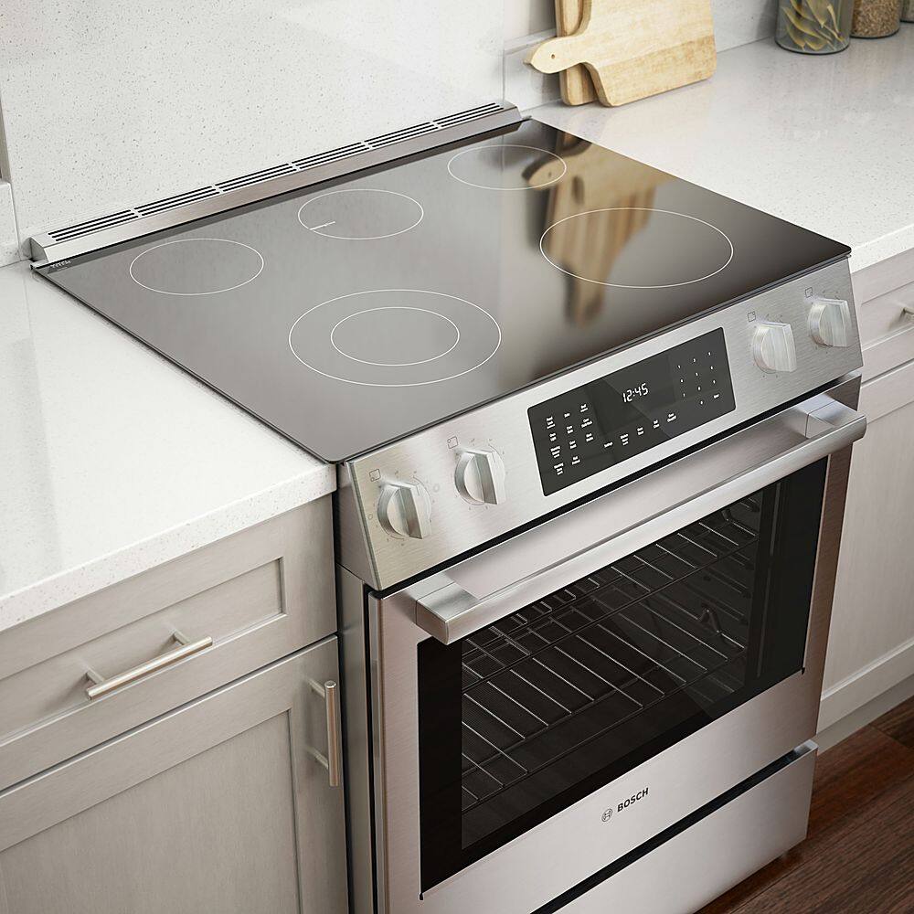 Alt View 17. Bosch - 800 Series 4.6 Cu. Ft. Slide-In Electric Convection Range with Self-Cleaning - Stainless steel.