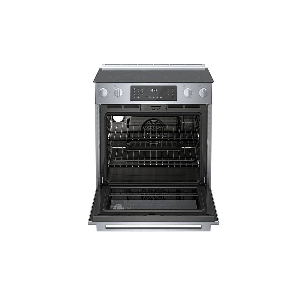 Alt View 2. Bosch - 800 Series 4.6 Cu. Ft. Slide-In Electric Convection Range with Self-Cleaning - Stainless steel.