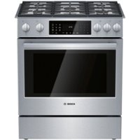 Bosch - 800 Series 4.6 Cu. Ft. Slide-In Dual Fuel Convection Range with Self-Cleaning - Stainless Steel - Front_Zoom