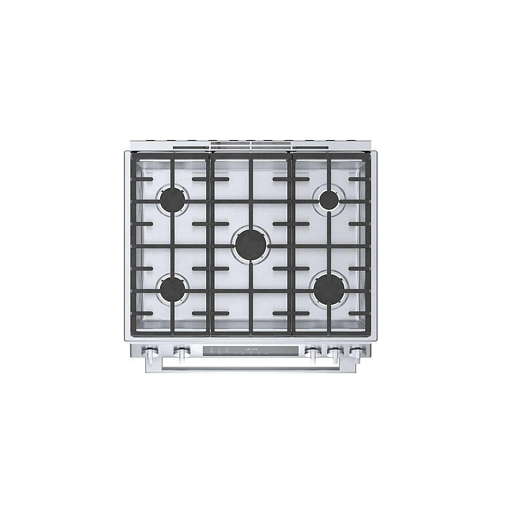 Alt View 12. Bosch - 800 Series 4.6 Cu. Ft. Slide-In Dual Fuel Convection Range with Self-Cleaning - Stainless steel.