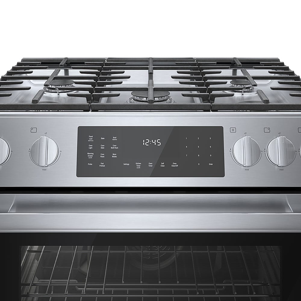 Alt View 13. Bosch - 800 Series 4.6 Cu. Ft. Slide-In Dual Fuel Convection Range with Self-Cleaning - Stainless steel.