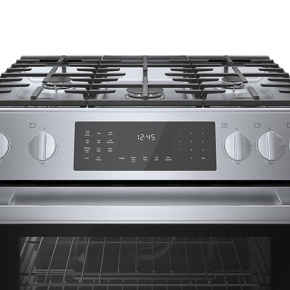 Alt View 13. Bosch - 800 Series 4.6 Cu. Ft. Slide-In Dual Fuel Convection Range with Self-Cleaning - Stainless steel.