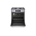 Alt View Zoom 1. Bosch - 800 Series 4.6 Cu. Ft. Slide-In Dual Fuel Convection Range with Self-Cleaning - Stainless Steel.