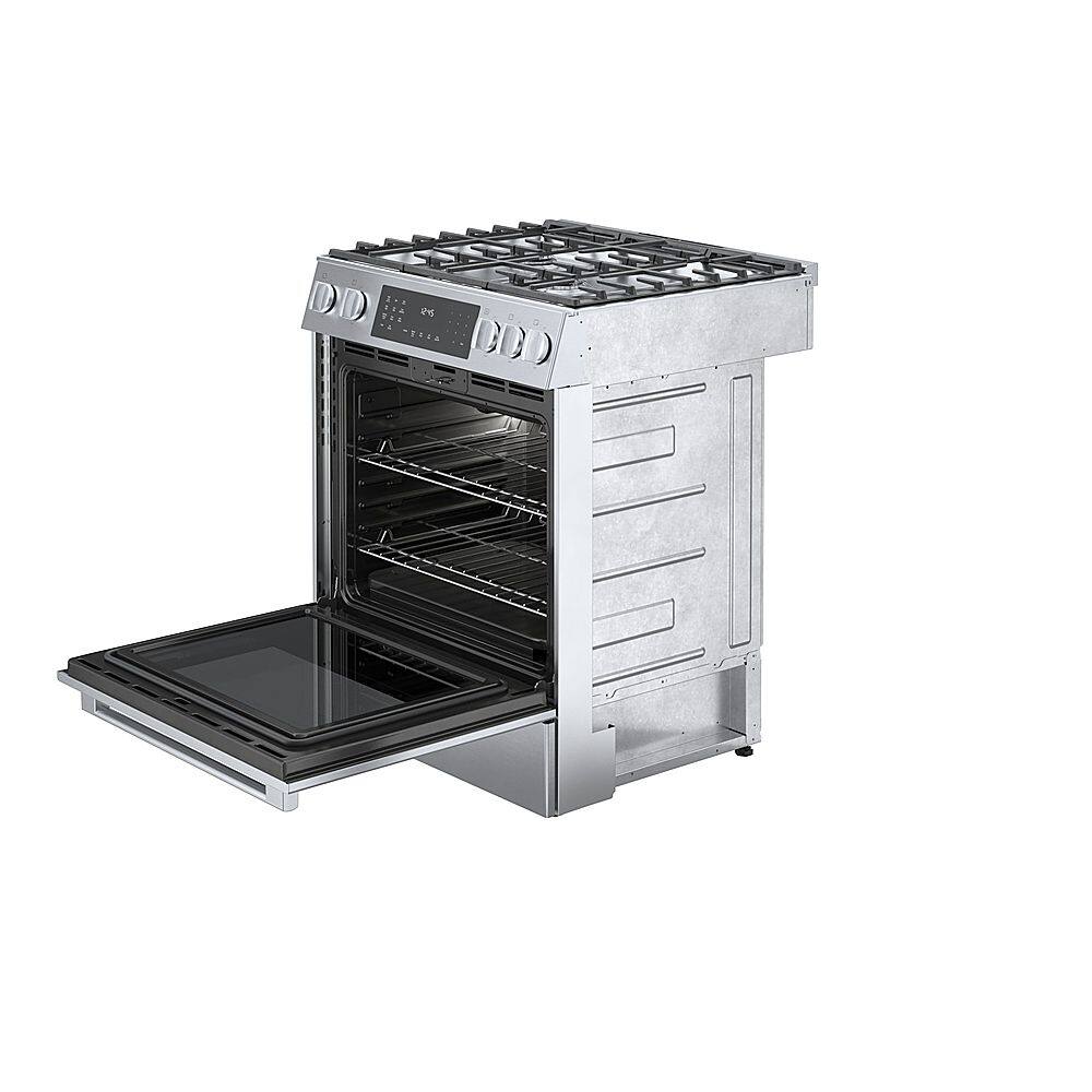 Alt View 2. Bosch - 800 Series 4.6 Cu. Ft. Slide-In Dual Fuel Convection Range with Self-Cleaning - Stainless steel.