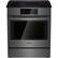 Front. Bosch - 800 Series 4.6 Cu. Ft. Self-Cleaning Slide-In Electric Induction Convection Range - Black stainless steel.