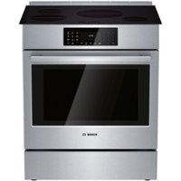 Bosch - 800 Series 4.6 Cu. Ft. Self-Cleaning Slide-In Electric Induction Convection Range - Stainless steel - Front_Zoom