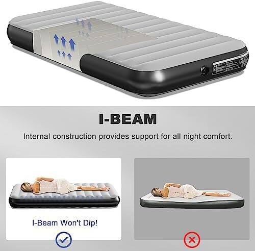 I-BEAM

Internal construction provides support for all night comfort.

I-Beam Won't Dip!