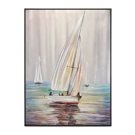 BreeBe - Sailboat Print - Blue, Silver