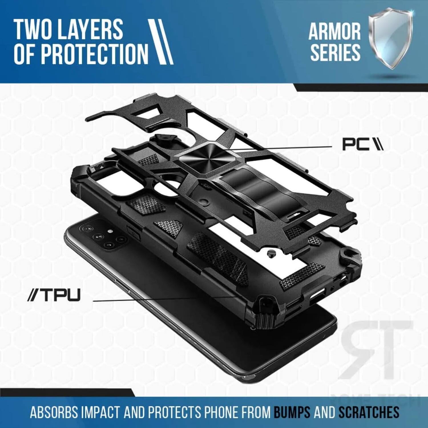TWO LAYERS OF PROTECTION

ARMOR SERIES

PC // TPU

ABSORBS IMPACT AND PROTECTS PHONE FROM BUMPS AND SCRATCHES