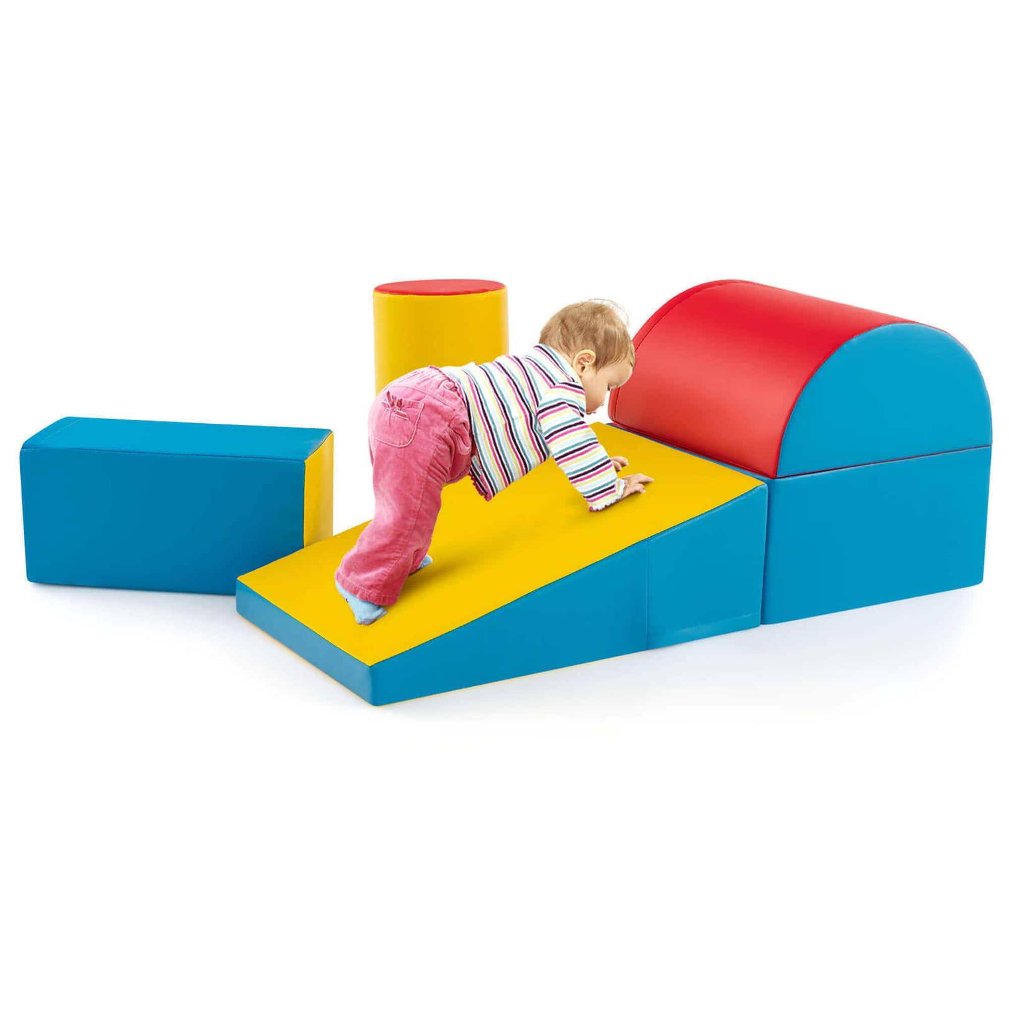 Gymax - 5PCS Kids Climb & Crawl Activity Playset Soft Foam Block Toddler Play Structure - Red price history on PriceWatchPro