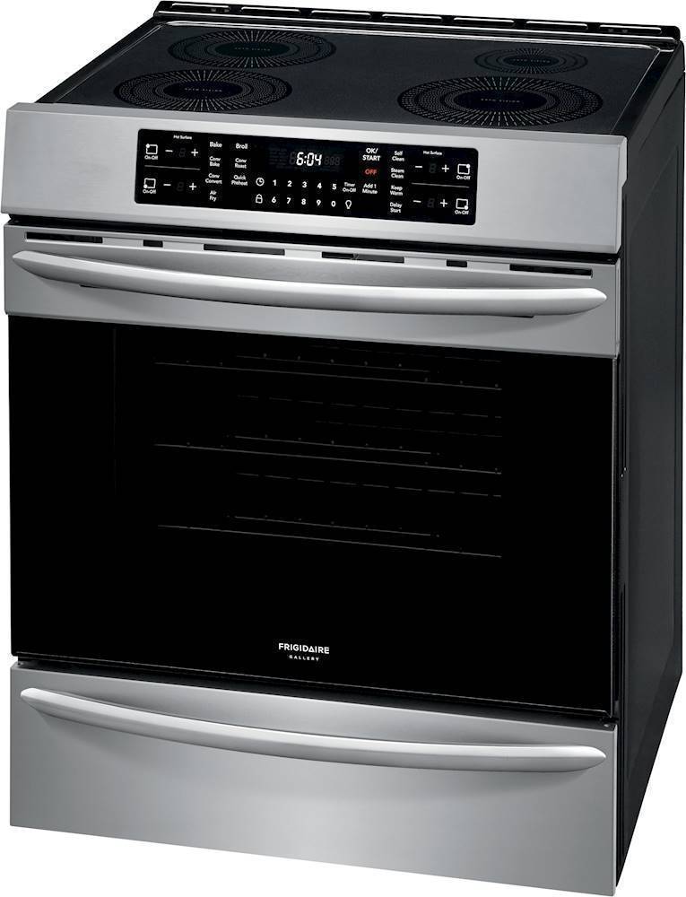 Left View: Fisher & Paykel - Classic Series 3.5 Cu. Ft. Freestanding Electric Induction True Convection Range with Self-Cleaning - Black