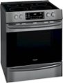 Angle Zoom. Frigidaire - Gallery 5.4 Cu. Ft. Freestanding Electric Air Fry Range with Self and Steam Clean - Black stainless steel.