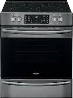 Frigidaire - Gallery 5.4 Cu. Ft. Freestanding Electric Air Fry Range with Self and Steam Clean - Black stainless steel - Front_Zoom