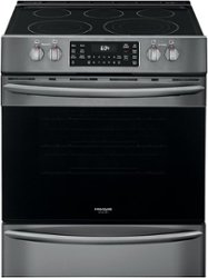 Frigidaire - Gallery 5.4 Cu. Ft. Freestanding Electric Air Fry Range with Self and Steam Clean - Black Stainless Steel - Front_Zoom