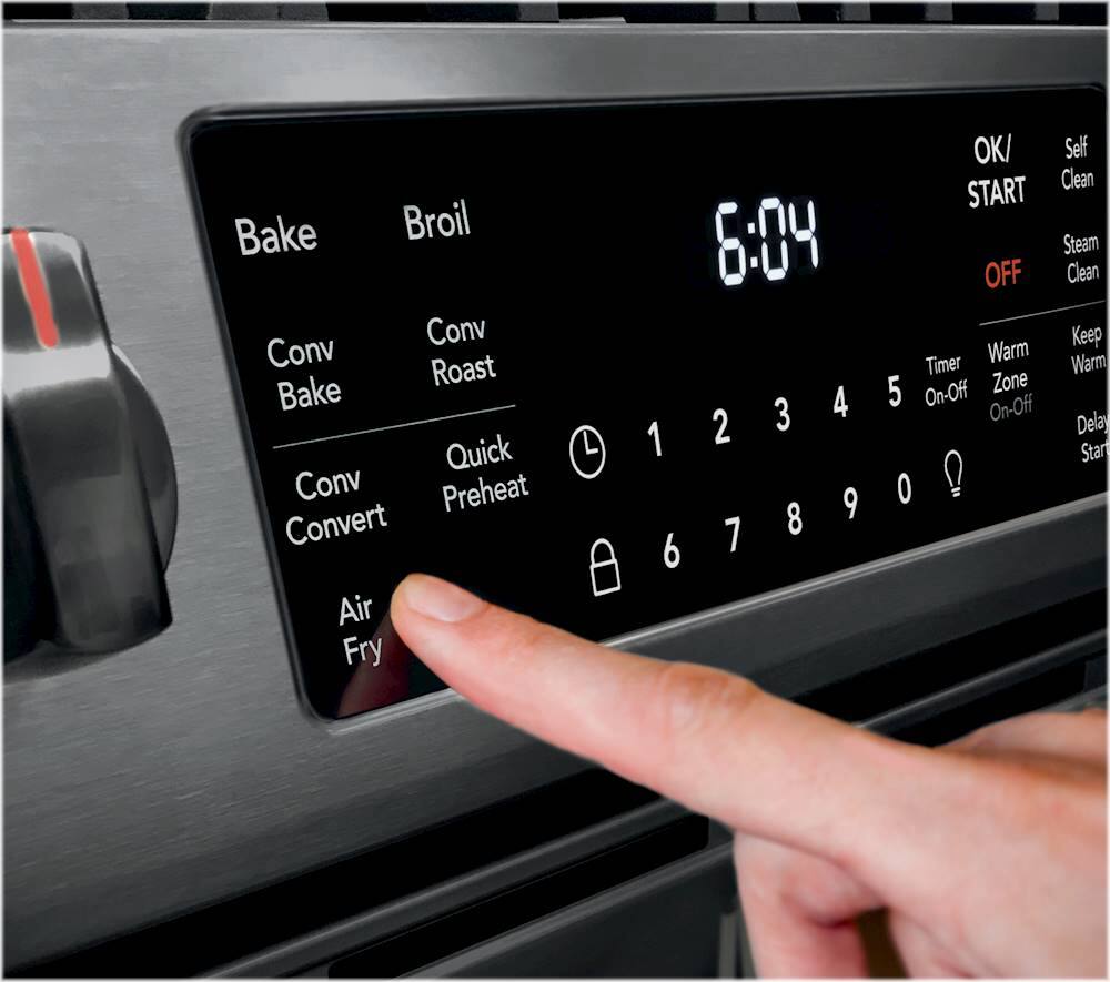 Alt View 11. Frigidaire - Gallery 5.4 Cu. Ft. Freestanding Electric Air Fry Range with Self and Steam Clean - Black Stainless Steel.