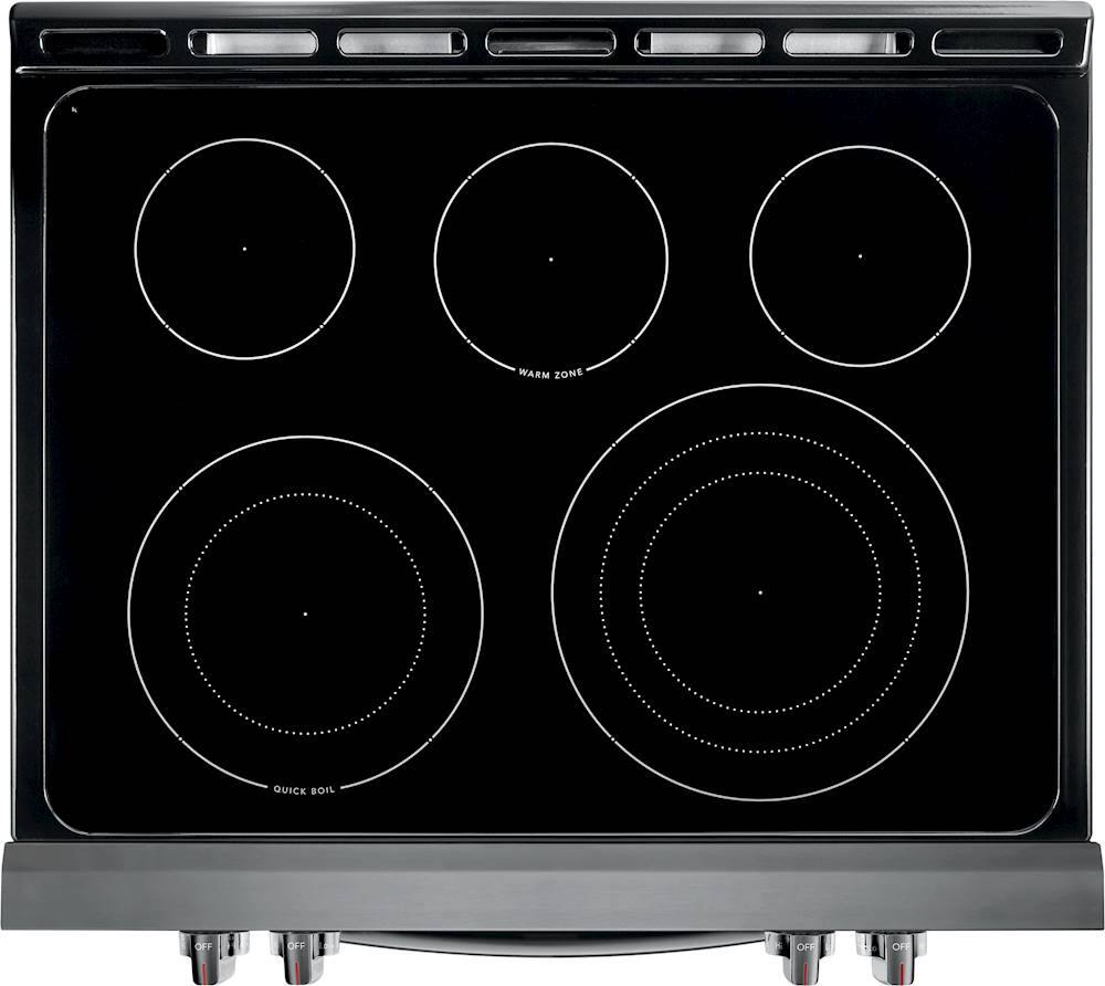 Alt View 12. Frigidaire - Gallery 5.4 Cu. Ft. Freestanding Electric Air Fry Range with Self and Steam Clean - Black Stainless Steel.