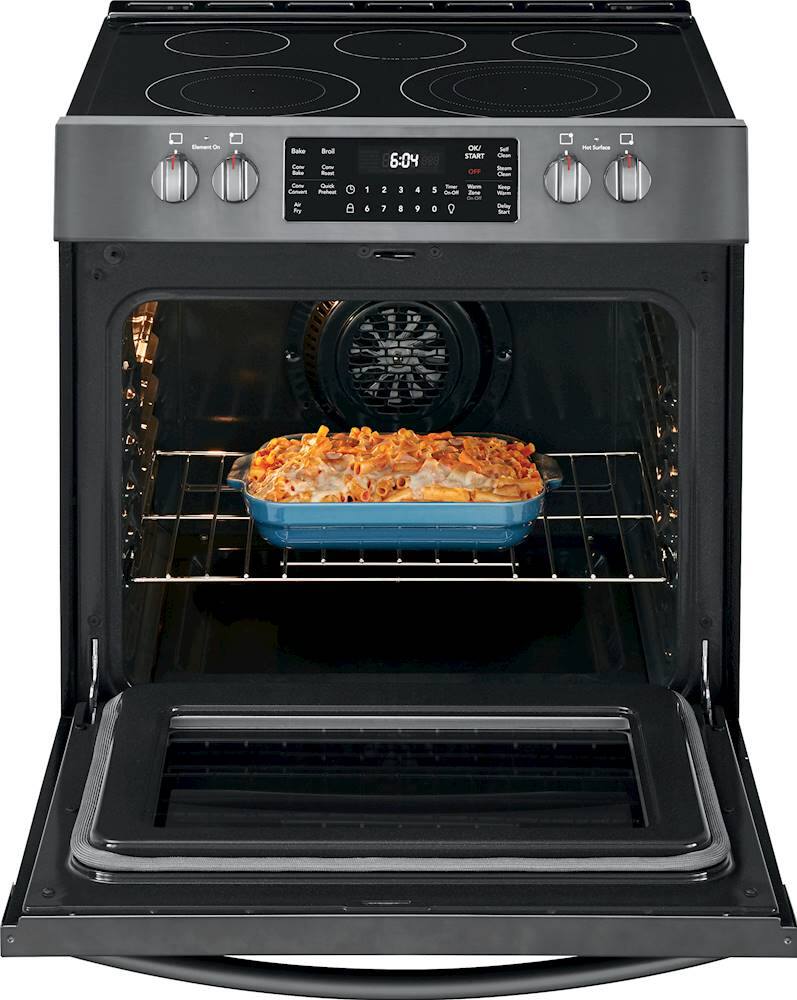 Alt View 15. Frigidaire - Gallery 5.4 Cu. Ft. Freestanding Electric Air Fry Range with Self and Steam Clean - Black Stainless Steel.
