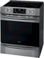 Left Zoom. Frigidaire - Gallery 5.4 Cu. Ft. Freestanding Electric Air Fry Range with Self and Steam Clean - Black stainless steel.
