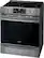 Left. Frigidaire - Gallery 5.4 Cu. Ft. Freestanding Electric Air Fry Range with Self and Steam Clean - Smudge-Proof® Black Stainless Steel.