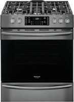 Frigidaire - Gallery 5.6 Cu. Ft. Freestanding Gas Convection Range with Self-Cleaning and Air Fry - Black Stainless Steel - Front_Zoom