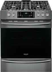 Frigidaire - Gallery 5.6 Cu. Ft. Freestanding Gas Convection Range with Self-Cleaning and Air Fry - Black Stainless Steel - Front_Zoom