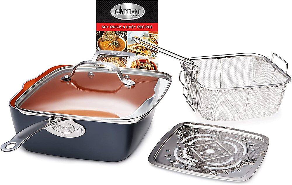 Alt View 13. Gotham Steel - 20-Piece Aluminum Ti-Ceramic Nonstick Cookware and Bakeware Set - Graphite.
