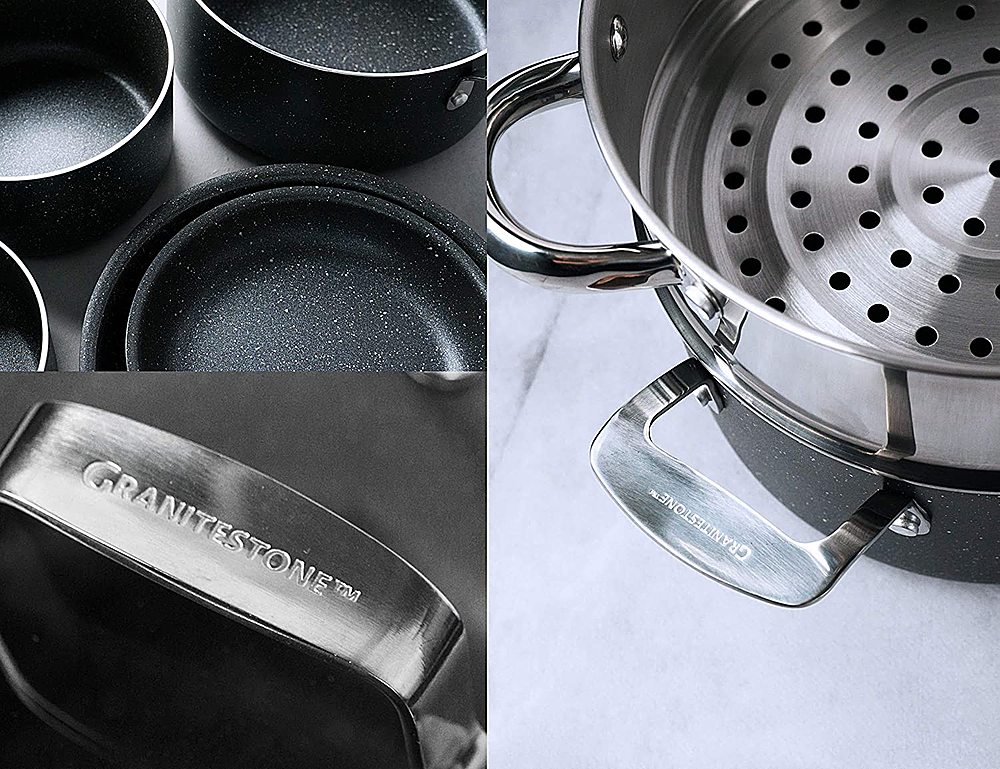 Granitestone Diamond Non Stick 10pc Cookware Set-PTFE/PFOA Free Grey 2228 -  Best Buy