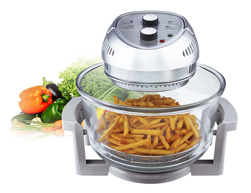 Angle View: As Seen on TV Big Boss 16 Quart Oil-less Air Fryer & Convection Oven, Silver