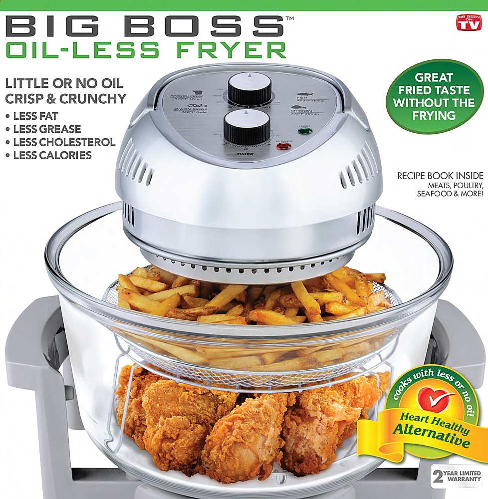 Big Boss Oil-less Air Fryer, 16 Quart, 1300W, Easy Operation with 