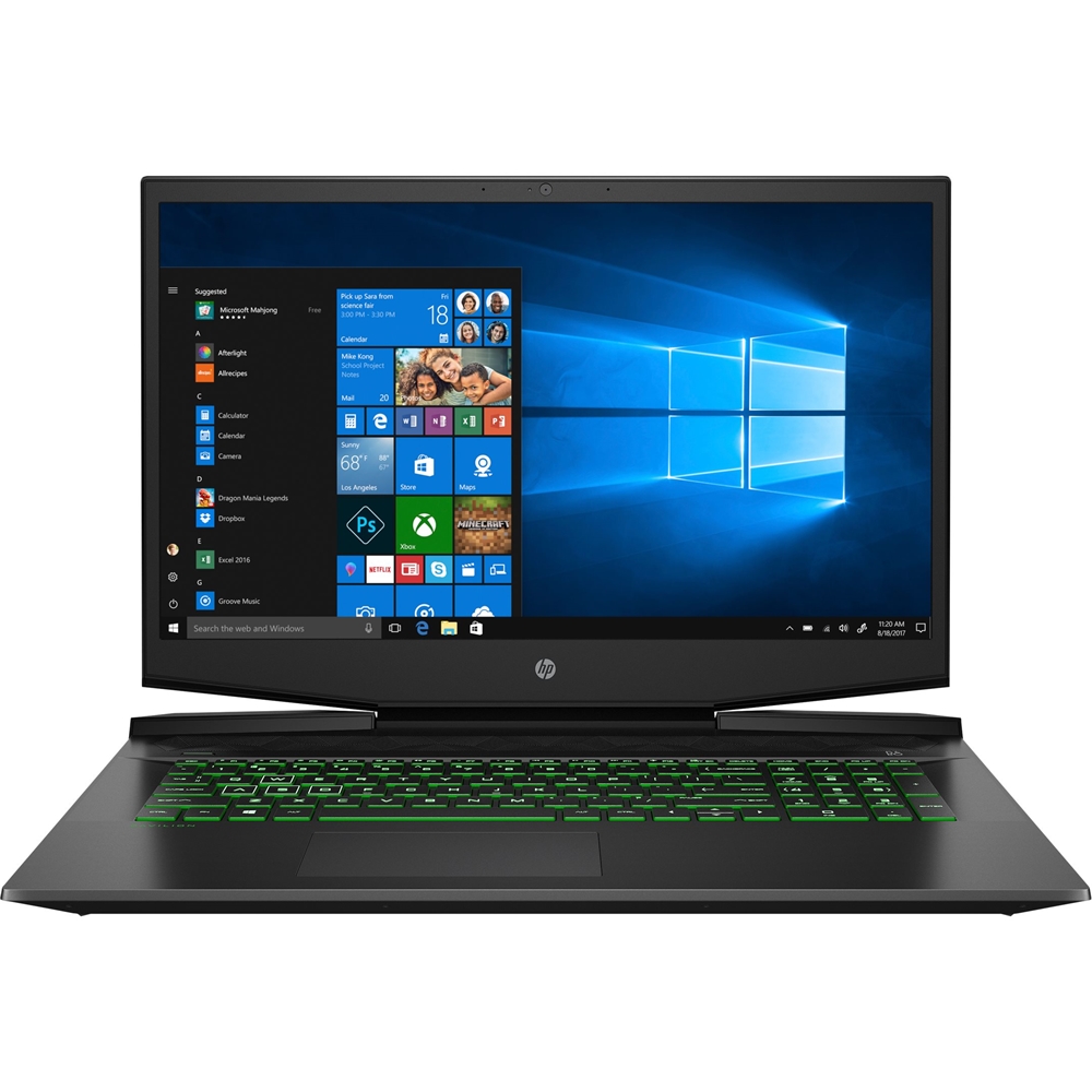 HP - 17.3" Gaming Laptop - Intel Core i5 - 8GB Memory - NVIDIA GeForce GTX 1650 - 256GB Solid State Drive - Shadow Black, Chrome Green, Paint Finish