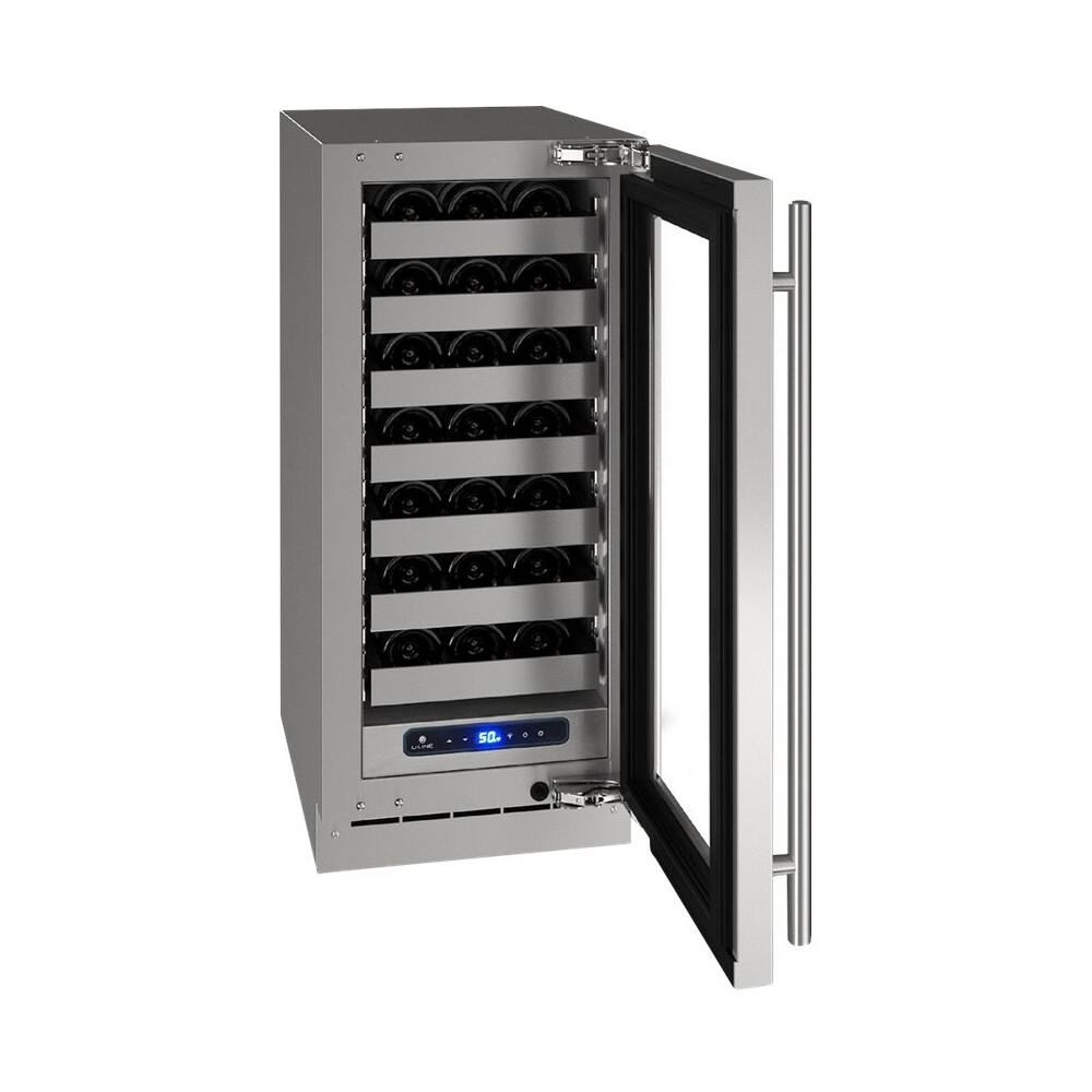 Left. U-Line - Wine Captain 5 Class 28-Bottle Wine Cooler - Stainless Steel.
