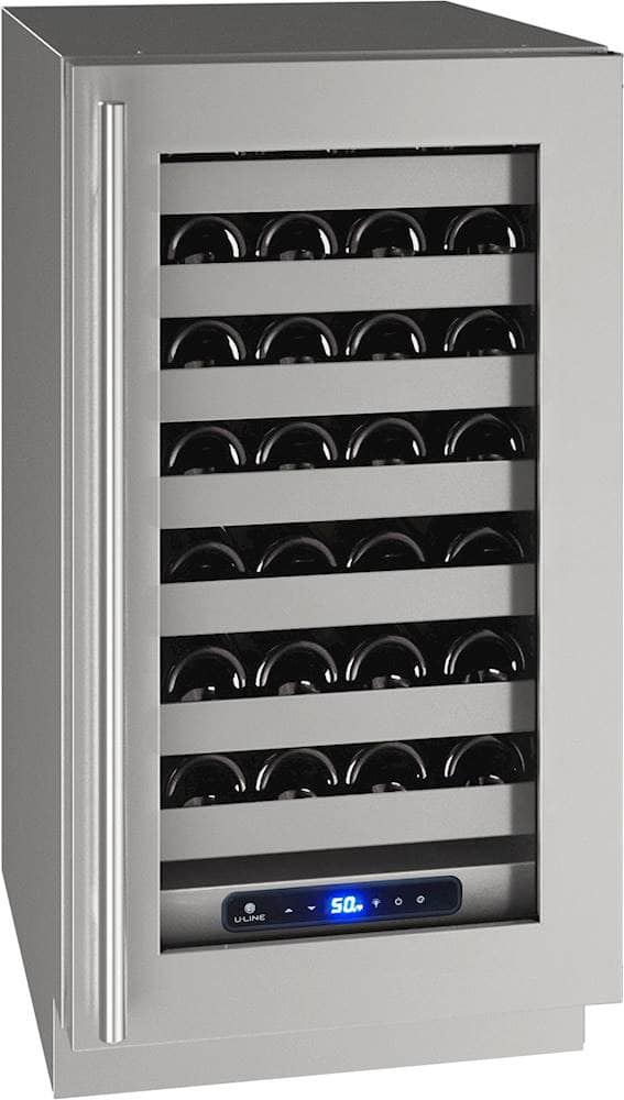 U-Line - Wine Captain 5 Class 35-Bottle Wine Cooler - Stainless Steel - Front_Zoom