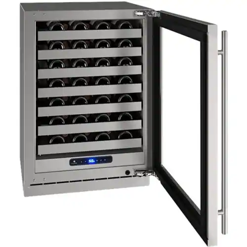 Left. U-Line - Wine Captain 5 Class 49-Bottle Wine Cooler - Stainless Steel.