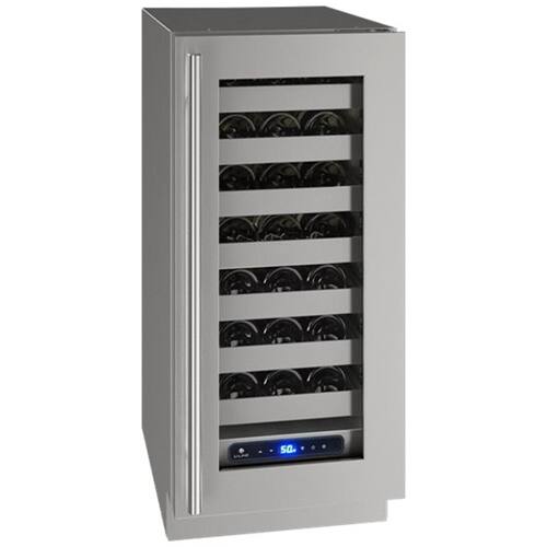 Front. U-Line - Wine Captain 5 Class 28-Bottle Wine Cooler - Stainless Steel.