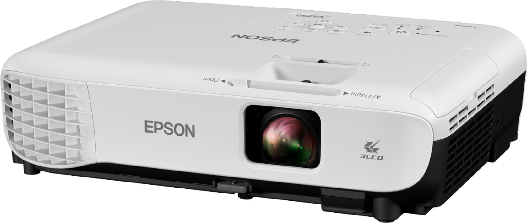 Left View: Epson - Refurbished VS250 SVGA 3LCD Projector - Black/White