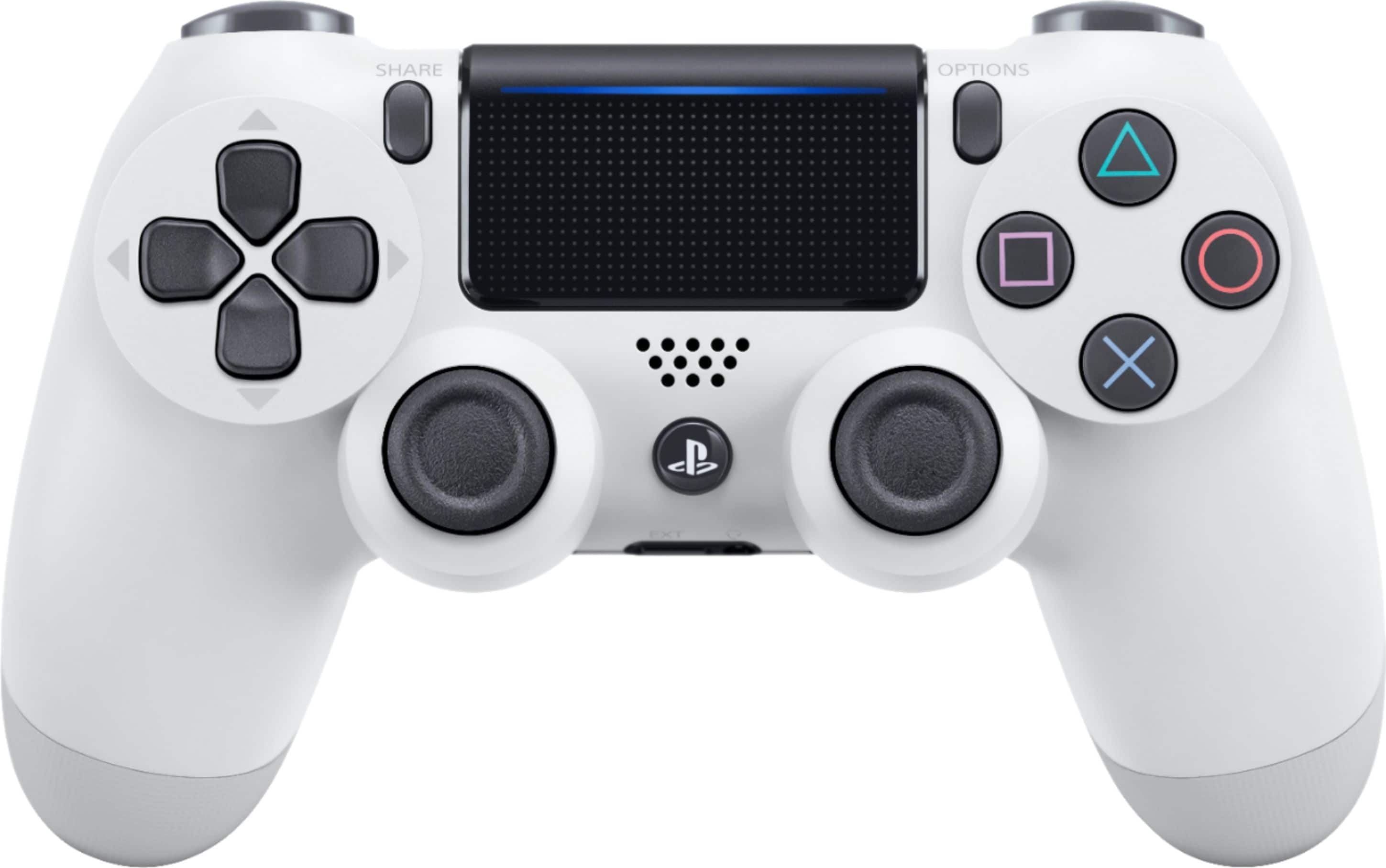 Front. Sony - DualShock 4 Wireless Controller for Sony PlayStation 4 - Glacier White.