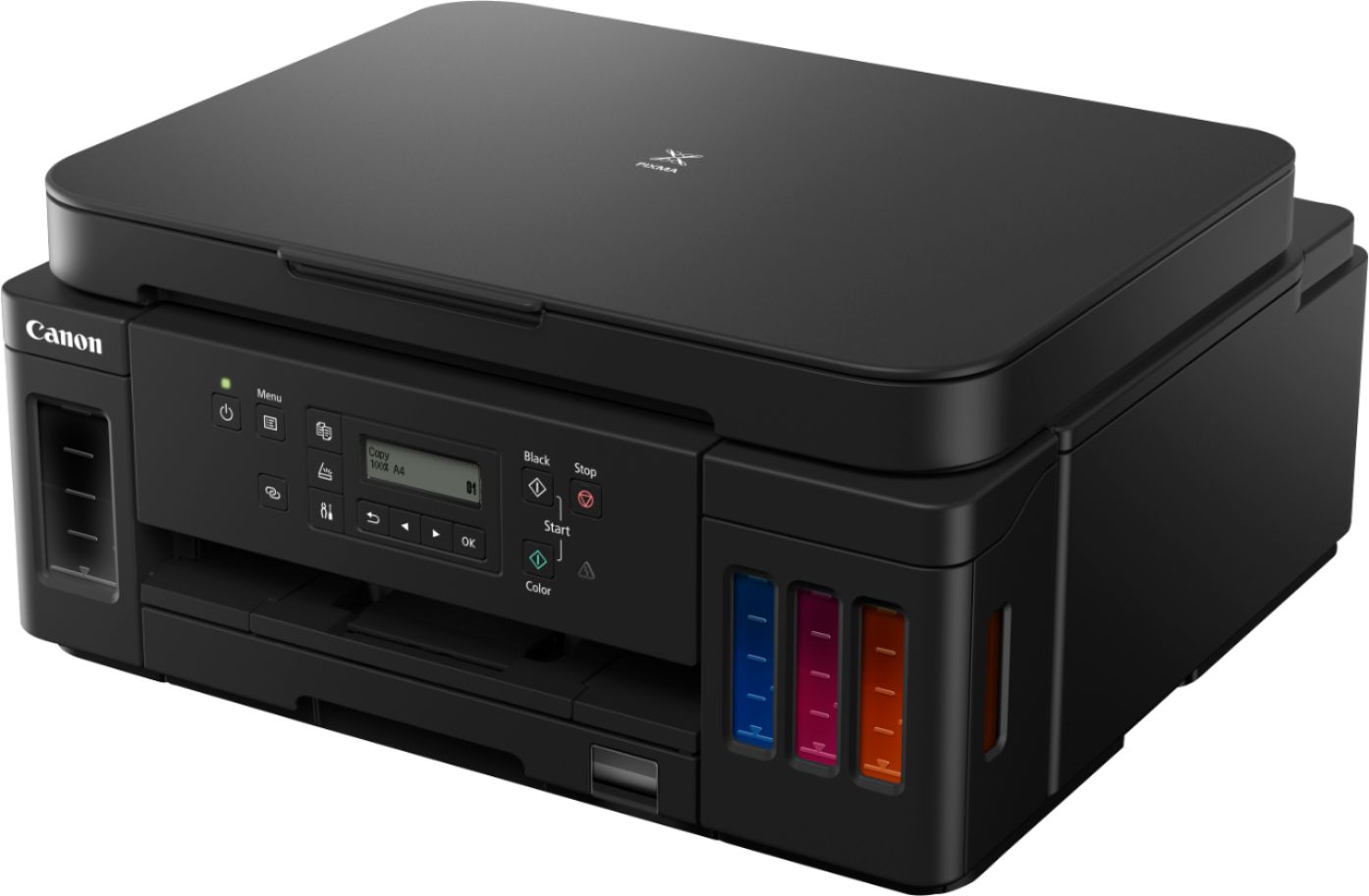 Left View: Canon - PIXMA MegaTank G6020 Wireless All-In-One Inkjet Printer - Black