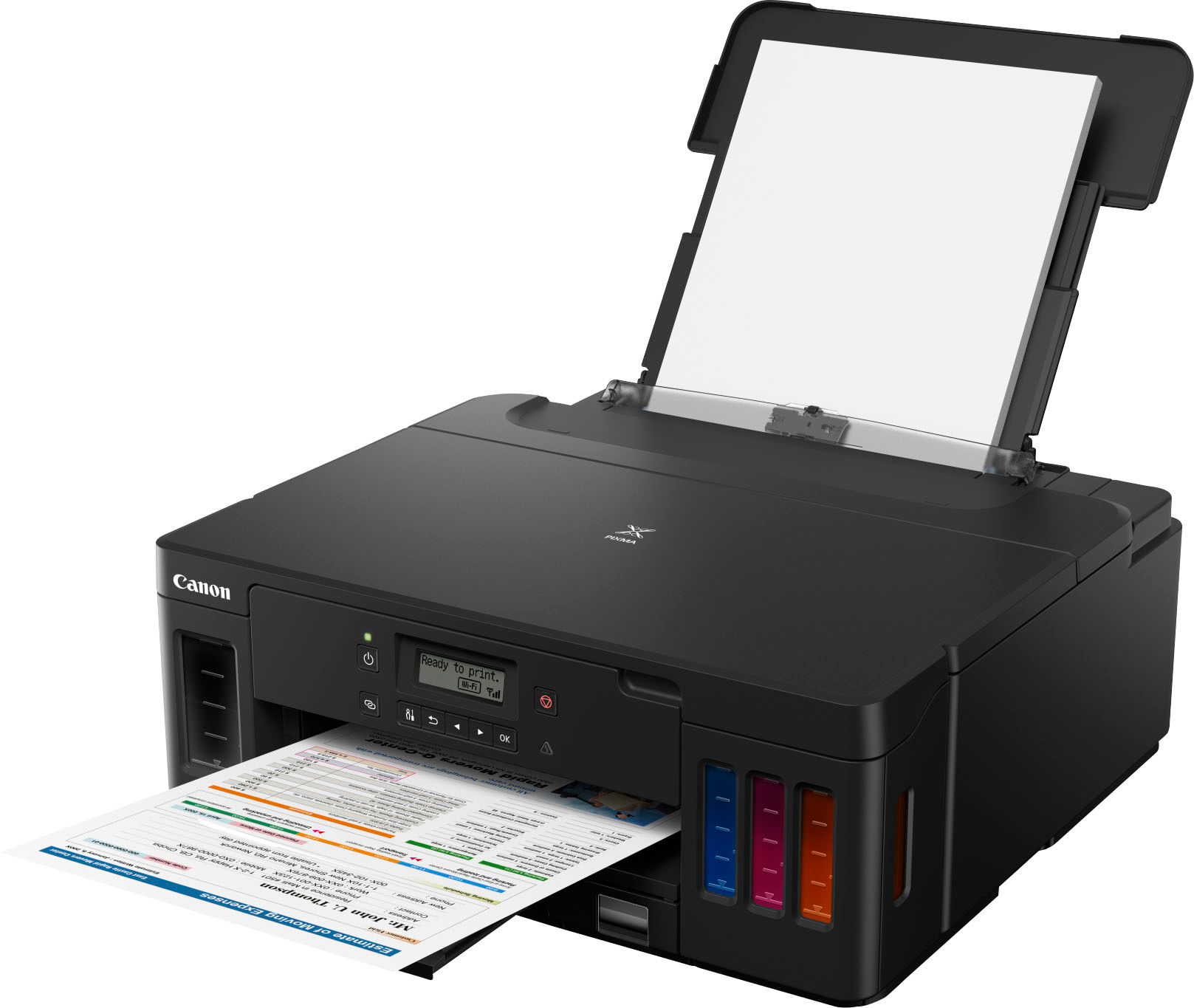 Left View: Envy Pro 6475 Wireless All In One Inkjet Printer with 2 years of HP Instant Ink - White
