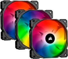 CORSAIR - iCUE SP120 RGB PRO 120mm System Cabinet Fan Kit with RGB Lighting - Black/White - Front_Zoom