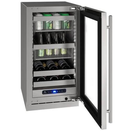 Left. U-Line - 5 Class 10-Bottle Wine Refrigerator - Stainless Steel.