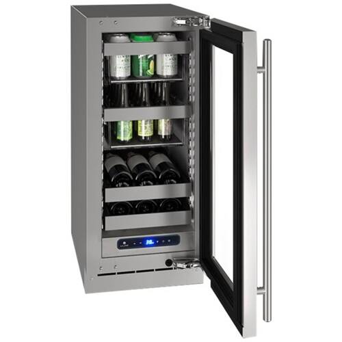 Left. U-Line - 5 Class 8-Bottle Wine Refrigerator - Stainless Steel.