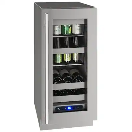 Front. U-Line - 5 Class 8-Bottle Wine Refrigerator - Stainless Steel.