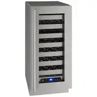 U-Line - Wine Captain 5 Class 28-Bottle Wine Cooler - Stainless Steel - Front_Zoom