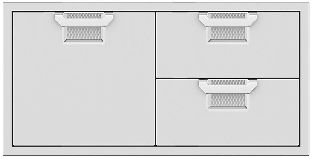 Angle. Aspire by Hestan - Aspire AESDR Series 42" Double Drawer and Storage Door Combination - Stainless steel.