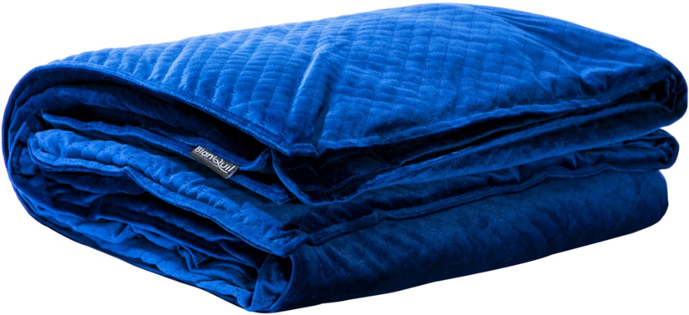 BlanQuil 15 lb Quilted Weighted Blanket with Removable Cover Navy NAVY