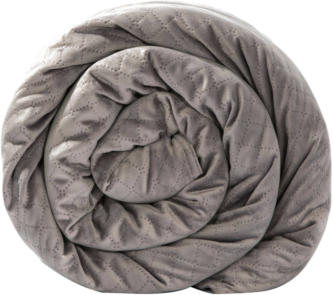 BlanQuil - 20 lb - Quilted Weighted Blanket with Removable Cover - Gray