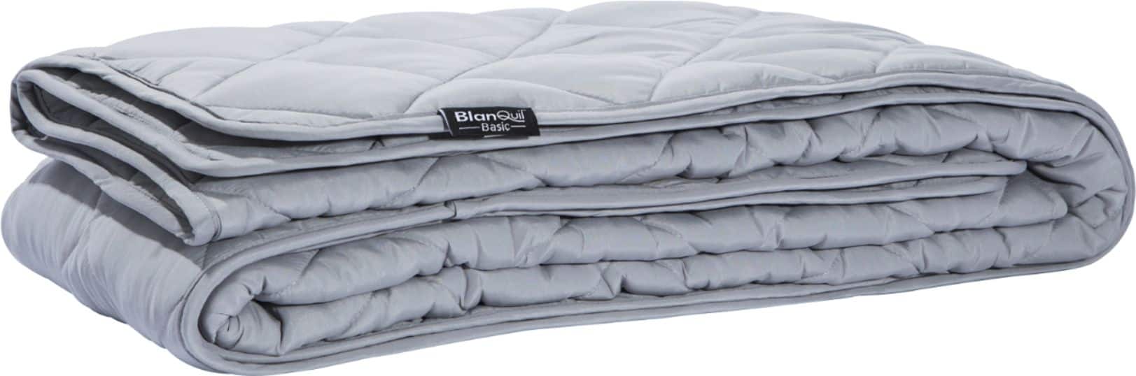 Front. BlanQuil - 15 lb - Basic Weighted Blanket - Gray.