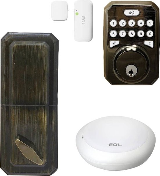 MiLocks MiEQ Bluetooth/WiFi Push Button Deadbolt Replacement Smart Lock