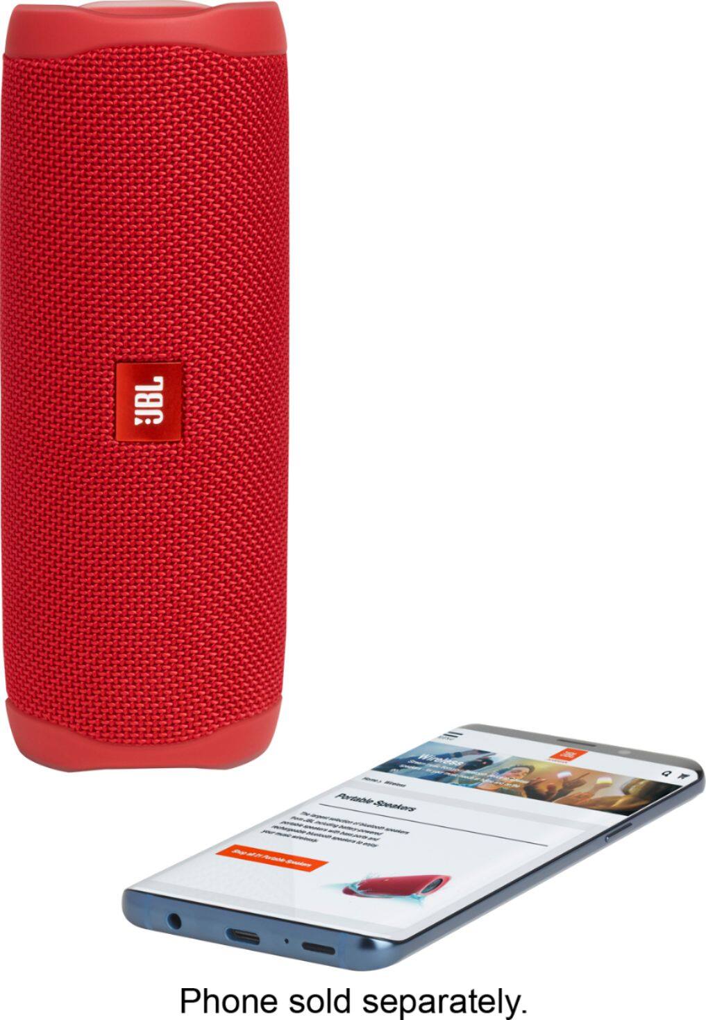 Alt View 14. JBL - Flip 5 Portable Bluetooth Speaker - Red.